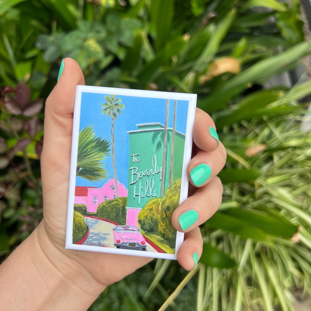 Beverly Hills magnet - Mint & Pink Home Art